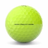 Gele Titleist ProV1 golfballen met logo, het lijntje op de Titleist ProV1 golfbal