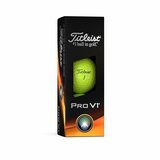 Gele Titleist ProV1 golfballen met logo, de golfballen zitten verpakt in een doosje van drie