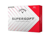 Rode Callaway Supersoft golfballen met logo, voorkant van de doos met de Callaway Supersoft ervoor