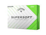 Groene Callaway Supersoft golfballen met logo, voorkant van de doos met de Callaway Supersoft ervoor