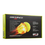 Gele Pinnacle Distance golfballen met logo, achterkant van de doos