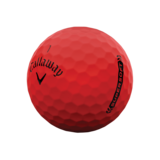 Rode Callaway Supersoft golfballen met logo, het logo van Callaway afgebeeld op de bal met het lijntje op de golfbal