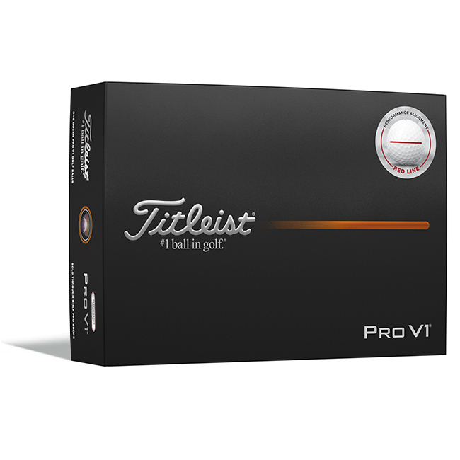 Titleist ProV1 golfballen met logo, voorkant van de doos