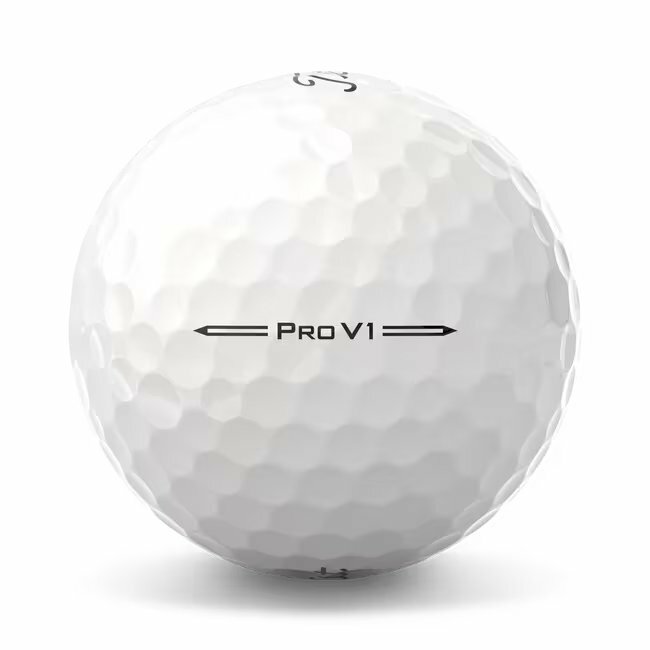 Titleist ProV1 golfballen met logo, het lijntje op de Titleist ProV1 golfbal